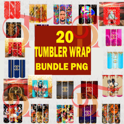 20 tumbler logo brand bundle design png, fashion tumbler wrap, sublimation designs downloads
