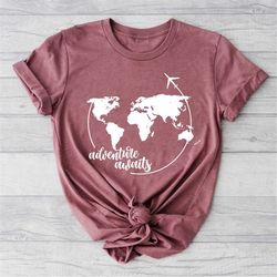 Traveler Gift, Travel Shirt, Vacation Shirt, Travel Lover, World Map Shirt, Airplane Mode Shirt, Exchange Student, Wande
