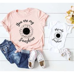 you are my sunshine shirt, mama and mini shirt, mommy and me shirt, matching mama daughter, new mom gift, mothers day gi
