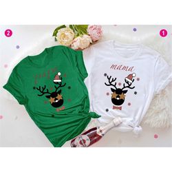 family christmas t-shirt, christmas reindeer t-shirt, personalized christmas outfit, matching family t-shirt, xmas shirt
