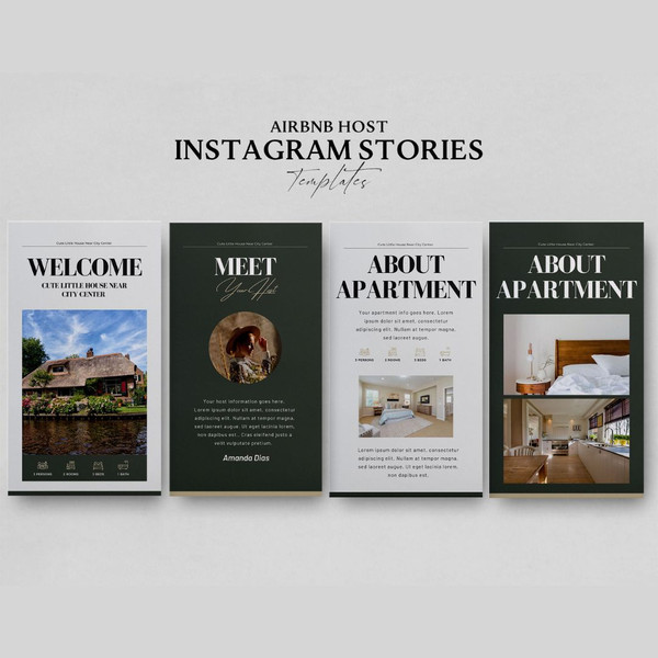 Airbnb Instagram Templates, 16 Story templates, Canva template, welcome book, airbnb template, airbnb signs, home rental (3).jpg