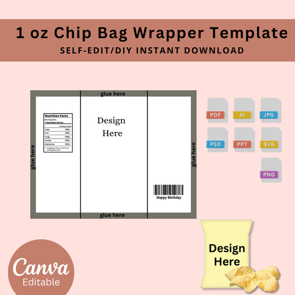 Chips Bag Template, DIY Wrapper Template, 1 oz Chips Bag Wra | Inspire Uplift chips-bag-template-diy-wrapper-template-1-oz-chips-bag-wra-inspire-uplift