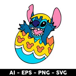 easter egg stitch svg, stitch cartoon svg, stitch svg, easter day svg, egg svg, png dxf eps file - digital file