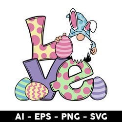 easter gnome svg, love gnome svg, gnome svg, easter day svg, png dxf eps file - digital file