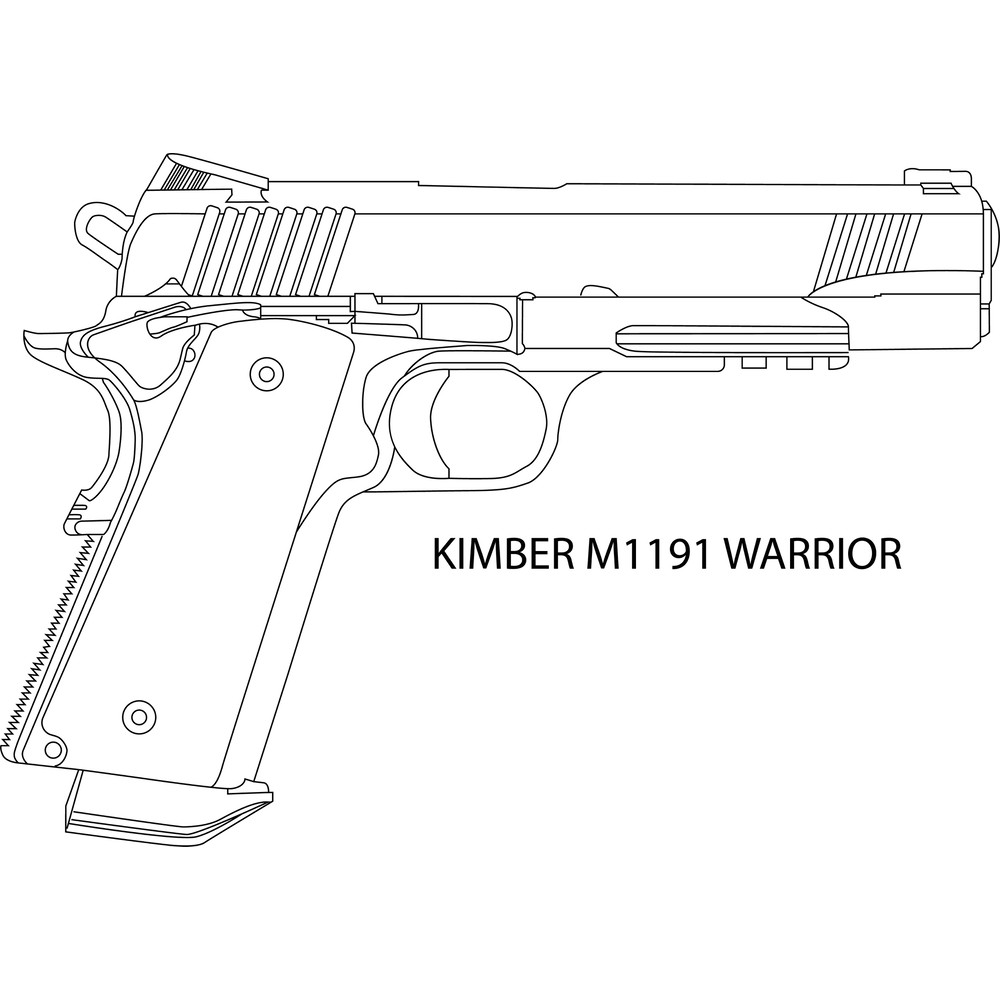 KIMBER M1191 WARRIOR Hand Gun LINE ART.jpg