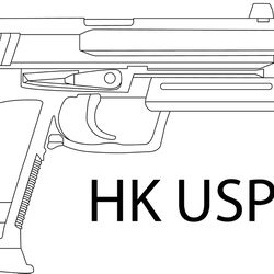 hk usp hand gun line art vector file laser engraving, cnc router, cutting, engraving, cricut, vinyl cutting file