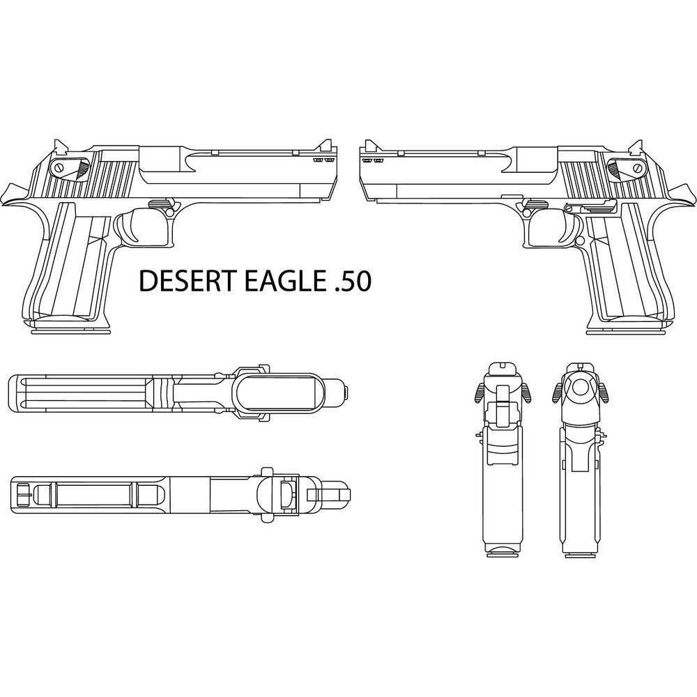 DESERT EAGLE. 50 Hand Gun LINE ART.jpg