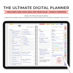 Digital Planner & Goodnotes Planner, iPad Planner, Notability Planner, Dated Digital Planner, 2024 Digital Daily Planner