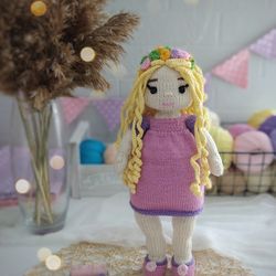 LUNA doll knitting pattern. Knitted doll pattern.