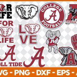 alabama crimson tide svg, ncaa national collegiate athletic association team logo clipart bundle
