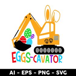 easter eggs cavator svg, easter kid svg, easter day svg, png dxf eps file - digital file