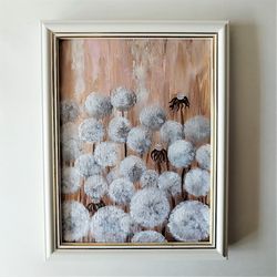 Dandelions Acrylic Painting Floral Artwork Wall decor