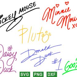 disney mickey mouse signature, mickey clubhouse signature svg png