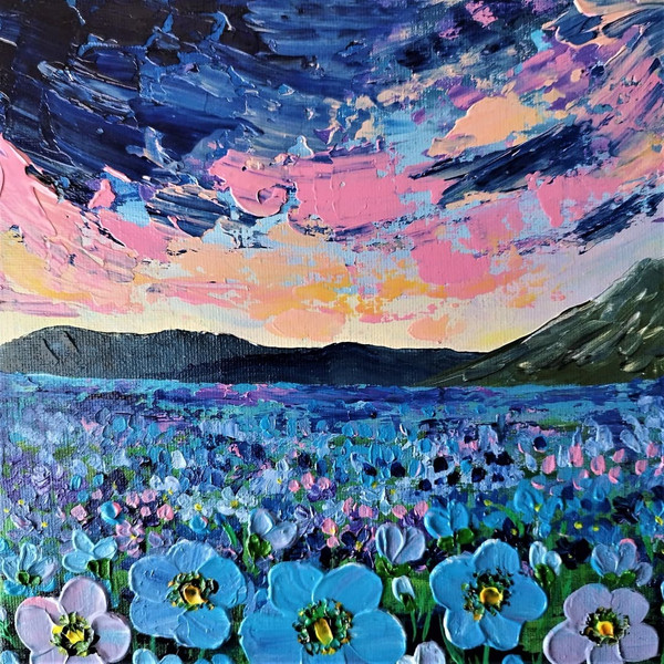Acrylic-painting-landscape-field-of-blue-flowers-wall-decoration.jpg