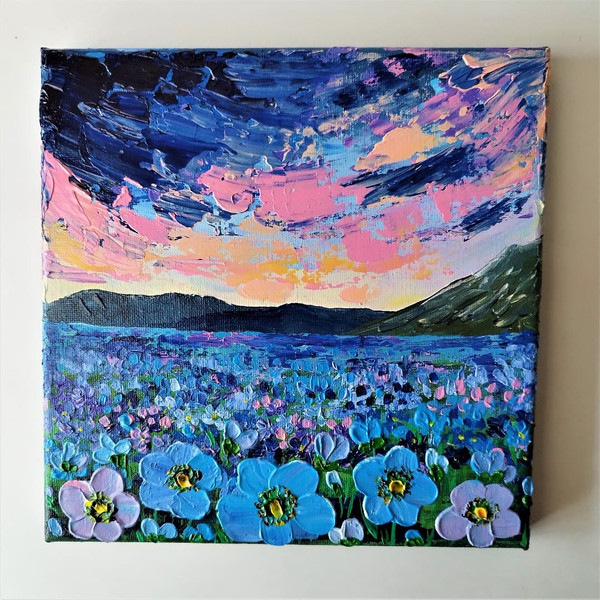 Textured-acrylic-painting-floral-art-impasto-field-of-blue-flowers-on-canvas.jpg