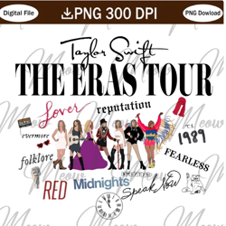 the eras tour 2023 png, ts the tour merch 2023, taylor's version file, swiftie merch, swiftie albums png digital file