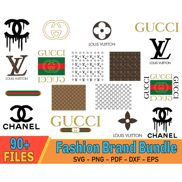 Fashion Brand Bundle Svg, Gucci, Chanel, Lv Logo Svg , Brand
