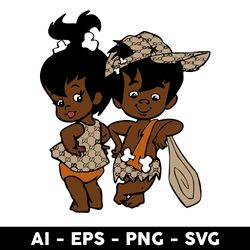 flintstones gucci svg, flintstones svg, bam bam svg, cartoon svg, gucci svg, png dxf eps file - digital file