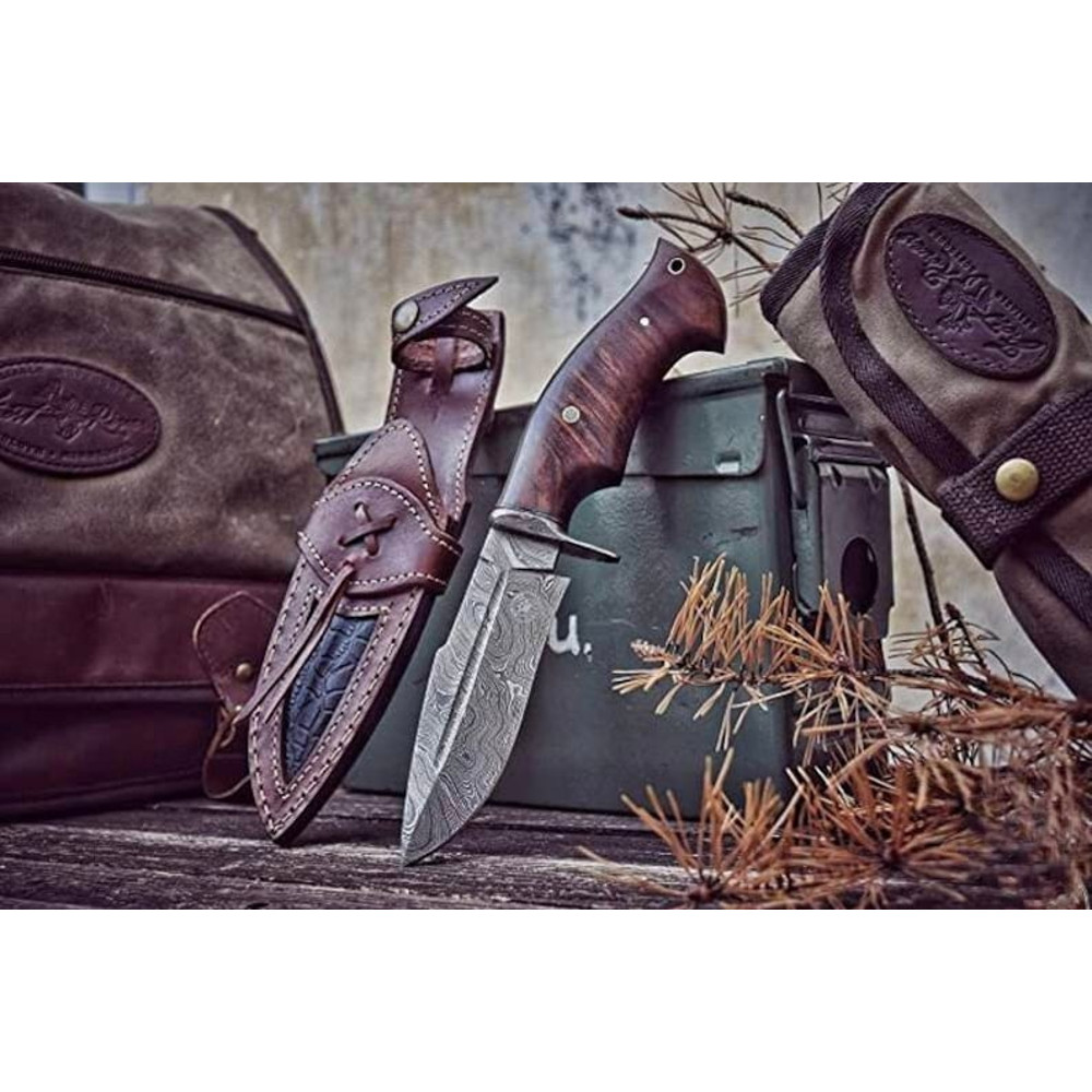 Damascus Hunting Knife, Hand, Hand Forged Knife, Damascus Steel Knife, Bob Cat knife, Gifts For Men, Groomsmen Gift