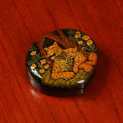 Jaguar lacquer box hand-painted tiger decorative art