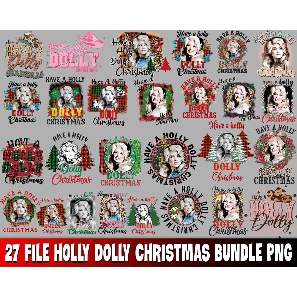 27 file Holly Dolly christmas bundle png kingbundle.jpg