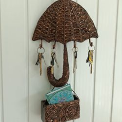 Key holder Umbrella, home decor entryway, gift for him/her, on the wall, handcrafted, key sign, trinket box, key hanger