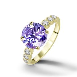 lavender amethyst ring - statement ring - gold ring - engagement ring - prong ring - round ring - cocktail ring