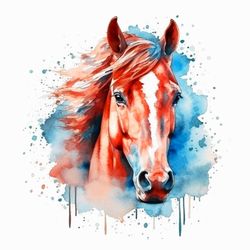 horse in watercolor tones