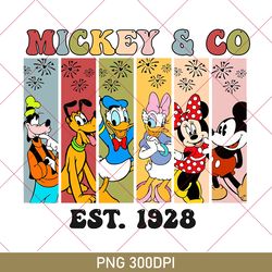 mickey & co 1928 png, retro disney png, disneyworld png, disney mickey minnie, disneyland gift, disney 50th anniversary