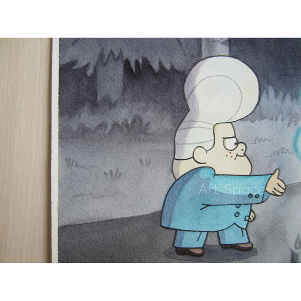 Gravity Falls-Bill Cipher-Dipper Pines-fire-cartoon-series-watercolor-painting-7.JPG