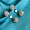 Crystal balls on chain earrings oscar de la renta