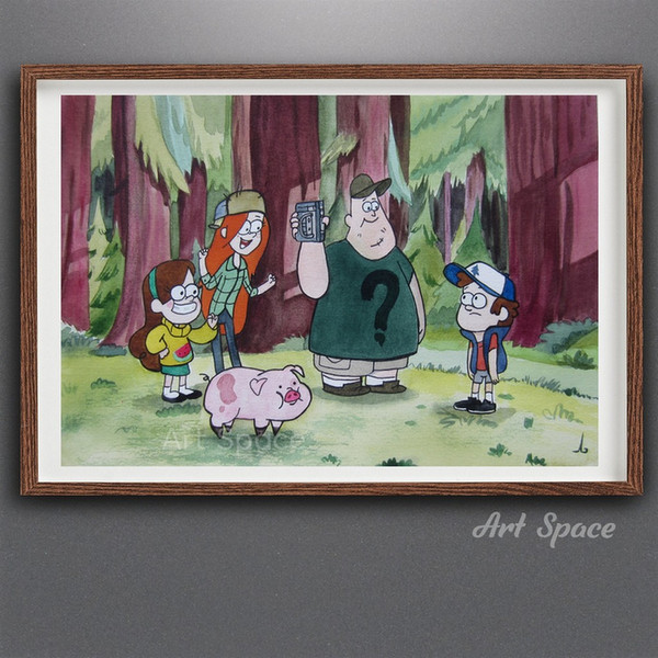 Gravity Falls-Dipper-Wendy-soos-Mabel Pines-Waddles-forest-picture-cartoon-series-painting-watercolor-2.jpg