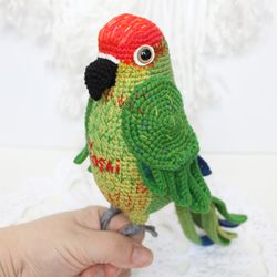 Parrot crochet pattern PDF in English Amigurumi bird Aratinga parrot