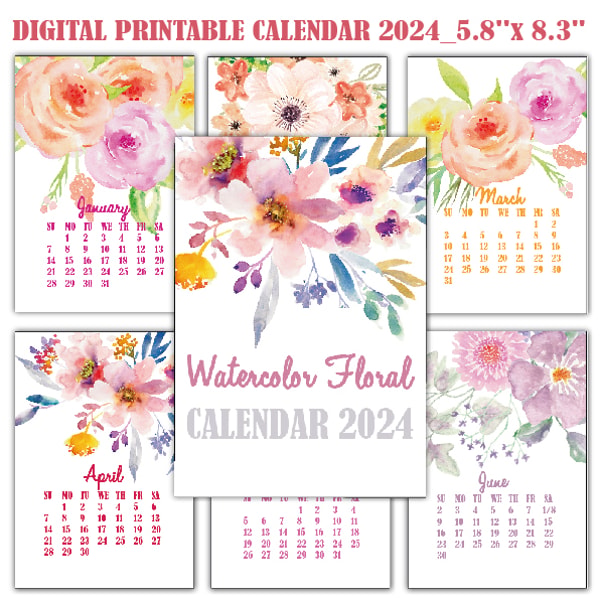 PRINTABLE rustic floral calendar 2024_INSTANT DOWNLOAD | Inspire Uplift printable-rustic-floral-calendar-2024-instant-download-inspire-uplift