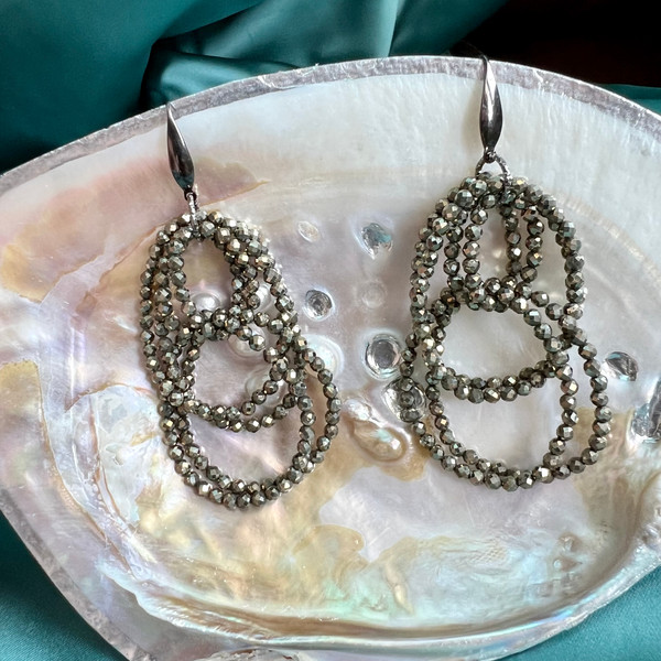 pyrite earrings Brunello Cucinelli style