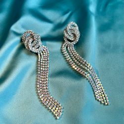 Infinity Crystal Fringe Earrings