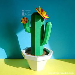 Desert Cactus - 3D Papercraft template Digital pattern for printing and cutting (pdf, svg*, dxf*)