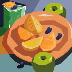 illustration of fruit on the table