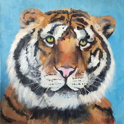 Tiger Original Art Predator Oil Painting Tiger Wall Art by OlivKan