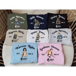 vintage daisy jones & the six characters, the aurora tour 1978-79 shirt, brilliant taylor jenkins reid, aurora world tou