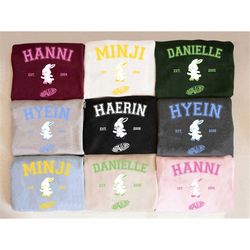 newjeans nwjns characters sweatshirt | minji, hanni, danielle, haerin, hyein shirt | bunnies shirt, newjeans merch, hype