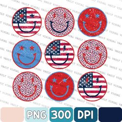 retro svg, smiley face png, fourth of july png, retro patriotic png