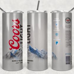 coors light can tumbler png, coors light can 20oz skinny tumbler sublimation designs png, drinks tumbler png