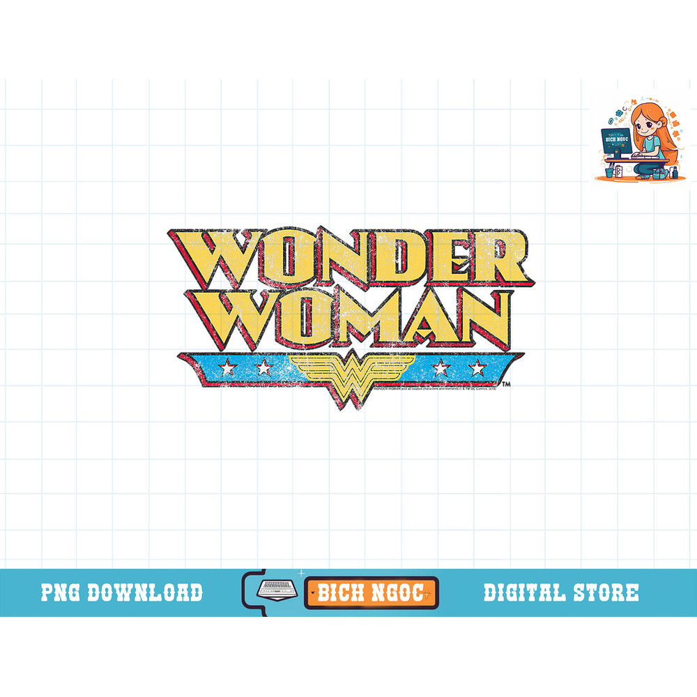 DC Comics Wonder Woman Vintage Distressed Logo T-Shirt copy.jpg