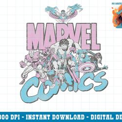 marvel comics avengers retro group shot png, sublimation copy