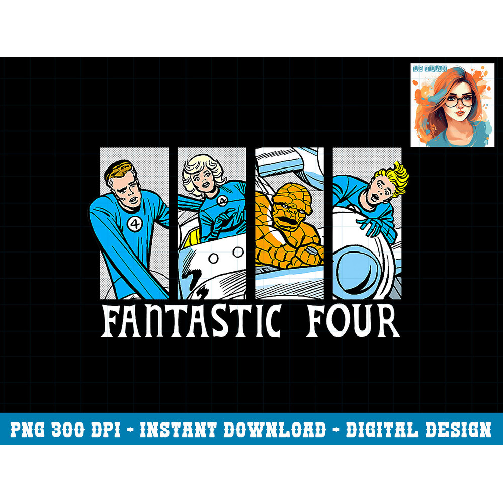 Marvel Fantastic Four Group Shot Comic Themed Panels png, sublimation copy.jpg