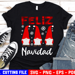 feliz navidad svg, merry christmas svg, mexican christmas, merry & bright svg, funny christmas gnomes shirt svg
