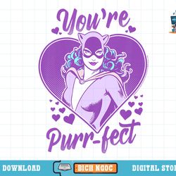 kids dc comics valentine s day catwoman you re purr-fect t-shirt copy png