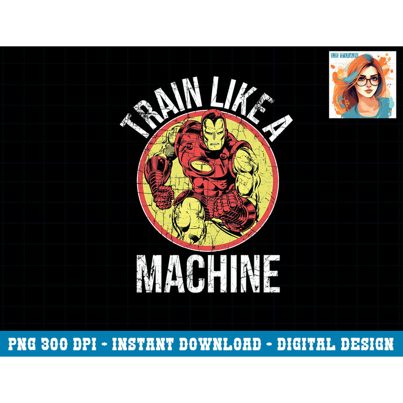 Marvel Iron Man Train Like A Machine Vintage Graphic png, sublimation png, sublimation.pngMarvel Iron Man Train Like A Machine Vintage Graphic png, sublimation