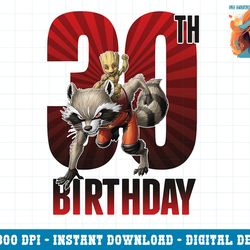 Marvel Rocket and Baby Groot 30th Birthday Graphic png, sublimation png, sublimation.pngMarvel Rocket and Baby Groot 30t